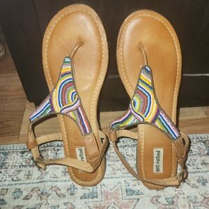 Not Rated Multicolor Beaded Sandals